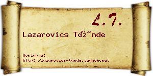 Lazarovics Tünde névjegykártya