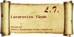 Lazarovics Tünde névjegykártya