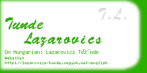 tunde lazarovics business card